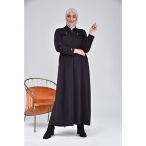 Kadın Büyük Beden Fermuarlı Kışlık Kaban %92 Viskon Nefes Alabilir Kumaş