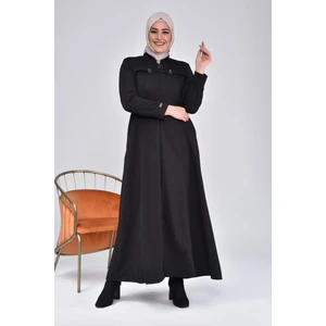 Kadın Büyük Beden Fermuarlı Kışlık Kaban Pardesü