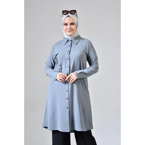 Buyuk Beden Tunik Tesettur Kadin Ayrobin Kumas