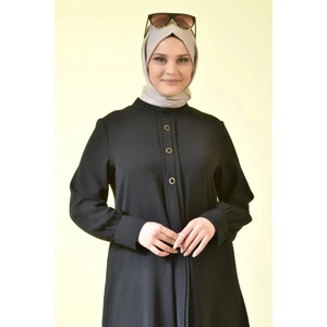 Kadın Büyük Beden Tesettür Tunik Düğmeli Ayrobin Kumaş