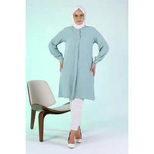 Kadın Büyük Beden Tesettür Tunik Düğmeli Ayrobin Kumaş