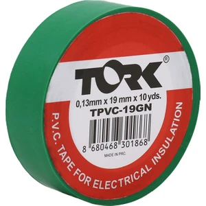 BADEM10 Tork Elektrikçi Bandı Yeşil Izole Elektirik Bant Bandı Pvc 9 Metre