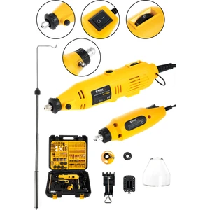 Staxx Power Alman SUPER500 430 Parça 500W Devir Ayarlı Çift Gravür Oyma Makinesi Dremel Taşlama Zımpara Seti