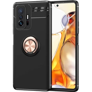 Xiaomi Mi 11T Pro 5G Kılıf Yüzüklü Magnetli Ravel Case Siyah - Rose Gold