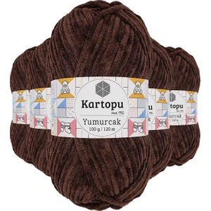 5 Adet Yumurcak Kadife El Örgü Ipi Kahverengi K818