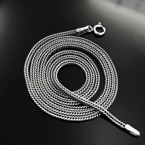 Osmanlı Gümüş Tilkikuyruğu Gümüş Erkek Kolye Zincir Italyan Malı Ince Model