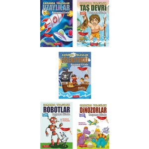 Gönül Yayıncılık Etkinlik Çek Kopar 5'li Set Boyama Kitabı Dinozorlar, Taş Devri, Robotlar, Uzaylılar, Eğleniyoruz
