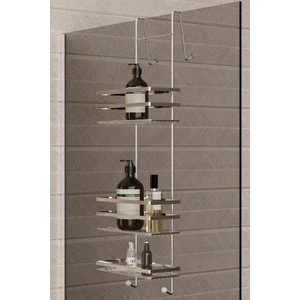 Üç Katlı Asmalı Banyo Duş Rafı Krom LM580