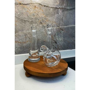 Doğal Ayaklı Ahşap Sunum Standı Tahtası Ceviz Renk 24 cm.