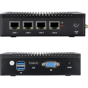K10 F12 4lan Intel N3700 8GB128GB SSD Freedos Mini Pc ( PFSENSE ile Tam uyumlu )