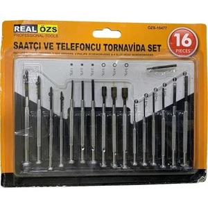 Realözs ÖZS-10477 Saatçi ve Telefoncu Tornavida Seti 16 Parça  Set