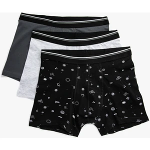Erkek Pamuklu Basic 3'lü Boxer Seti
