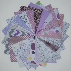Peri Store 25 x 25 cm. 20 Parça Mor Pamuklu Parça Kumaş Kırkyama Hobi Dikiş Patchwork Elişi - Morlar Serisi
