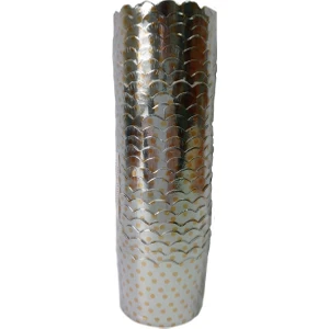 Cupcake Kek Kapsülü Puantiyeli Parlak Gümüş 25'li