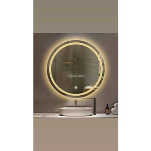 Toprak Dekor 80 cm Kumlamalı Dokunmatik Günışığı Ledli Banyo Aynası