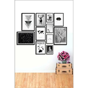 Nt Handmade 11 Parça Ahşap Tablo Seti Fil Zebra Geyik Salon Oturma Odası Yatak Odası Için Mdf Duvar Dekoru 90 x 65 cm
