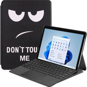 Microsoft Surface Pro 8 Için Boyalı Tablet Deri Kılıfı Beyaz