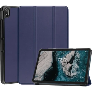 Nokia T20 Için Deri Tablet Kılıfı Mavi