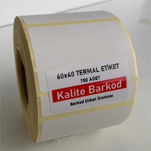 Kalite Barkod 60X40 Termal Etiket Rulo Etiket