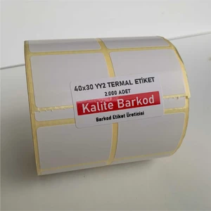 Kalite Barkod 40X30 Yy2'li Termal Etiket Barkod Etiketi