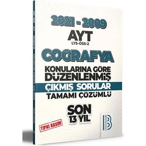 Benim Hocam Yayınları  2009 2021 AYT Coğrafya Son 13 Yıl Tıpkı Basım Konularına Göre Düzenlenmiş Tamamı Çözümlü Çıkmış Sorular