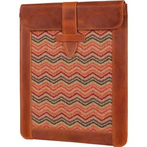 Hakiki Deri ve Dokuma Kumaş Tablet Kılıfı iPad Pro 12'' / 12.9’’ Inç - Camel