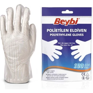 Pet (Polietilen) Şeffaf Eldiven 100 Lü Paket - 25 Paket