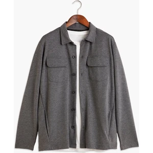 Erkek Koyu Gri Örme Overshirt Gömlek