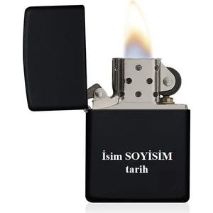 Herkesetoptantic Kişiye Özel Zippo Çakmak Benzinli (Siyah)