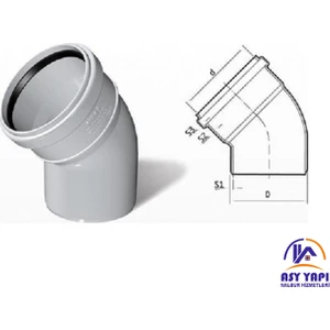 Asy Yapı Fıratboru Atıksu Pvc 70'lik Açık Dirsek