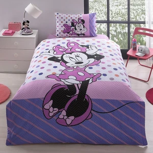 Minnie Mouse Trend Tek Kişilik Kapitoneli Nevresim Takımı Complete Set Lastikli Çarşaf