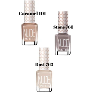 3’lü Oje Seti Pastel Nude Caramel 101 + Pastel Nude Stone 760 + Pastel Nude Dust 763 Nail Polish