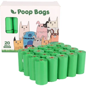20 Rulo Biyobozunur Pet Çöp Torbası Köpek Poop Torbası Plus Dispenseri (Yurt Dışından)