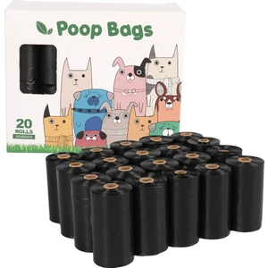 20 Rulo Biyobozunur Pet Çöp Torbası Köpek Poop Torbası Plus Dispenseri (Yurt Dışından)