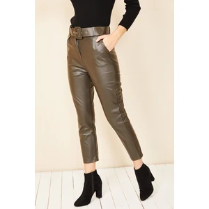 Havuç Model Deri Pantolon