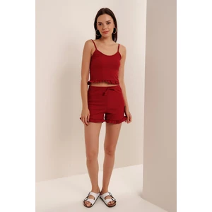 Askılı Fırfırlı Pijama Takımı
