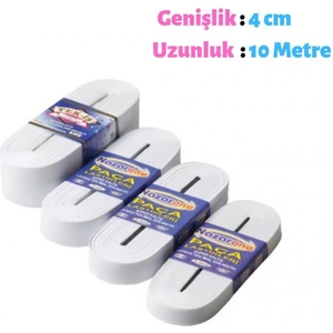 Beyaz 4 cm Yassı Bel Paça Don Lastiği Yassı Maske Lastiği