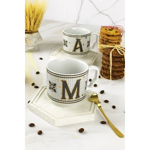 Arter Home Hermoni Monogram Porselen Harf Kupa - M Harfi