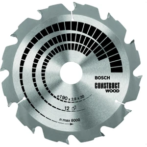 Daire Testere Bıçağı Şantiye İçin Construct Wood 190X30Mm 12 Diş