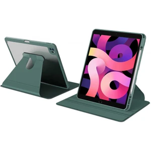 Mobaxaksesuar Apple iPad 8. Nesil 10.2 Kılıf Şeffaf Dönebilen Kalem Bölmeli A2270 A2428 A2429 A2430 - Koyu Yeşil