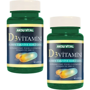 Aksu Vital D3 Vitamini 60 Softgel 650mg x 2 Adet