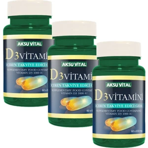 Aksu Vital D3 Vitamini 60 Softgel 650mg x 3 Adet
