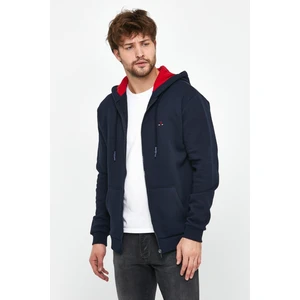 Polo State Erkek Fermuarlı Kanguru Cep 3 Iplik Sweatshirt Lacivert