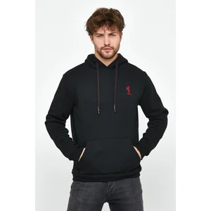 Polo State Erkek Iskelet Nakışlı 3 Iplik Sweatshirt  Siyah