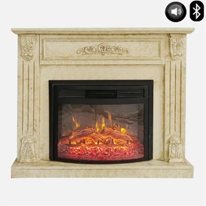 Dlc 1127S 1800 Watt Antik Anıt Figürlü Ses Efektli Bluetoothlu Dekoratif Elektrikli Şömine Fanlı Isıtıcı