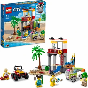 City Plaj Cankurtaran Merkezi 60328 - 5 Yaş ve Üzeri Çocuklar İçin 4 Minifigür ile Yengeç ve Kaplumbağa Figürleri İçeren Oyuncak Yapım Seti (211 Parça)