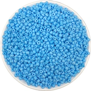 Hedef Bijuteri 50 Gram Açık Mavi Renk Mat Cam Kum Boncuk , Takı Yapım Boncuğu (50GR,~600 Adet)