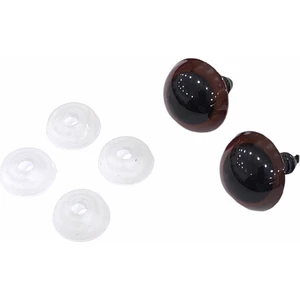 Amigurumi Vidalı Renkli Göz -Kahverengi - 16 mm - 40 Adet (20 Çift) Kilitli Göz