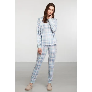 Catherines Mavi Ekoseli Pijama Takım 1929
