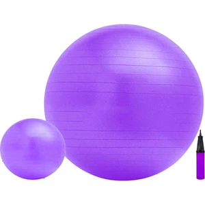 65 cm Mor Pilates Topu + 20 cm Mini Pilates Denge Topu + Pompa